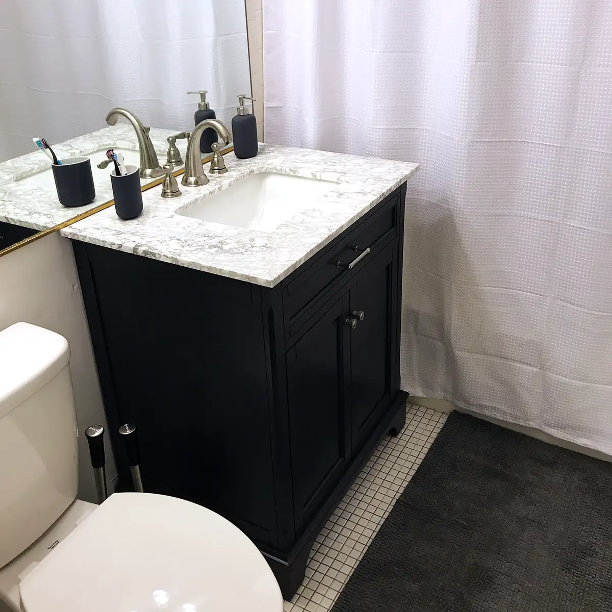 Final installed vanity with new faucet