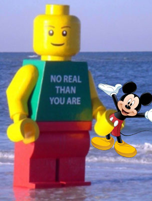 Lego Man Attacks Mickey Mouse