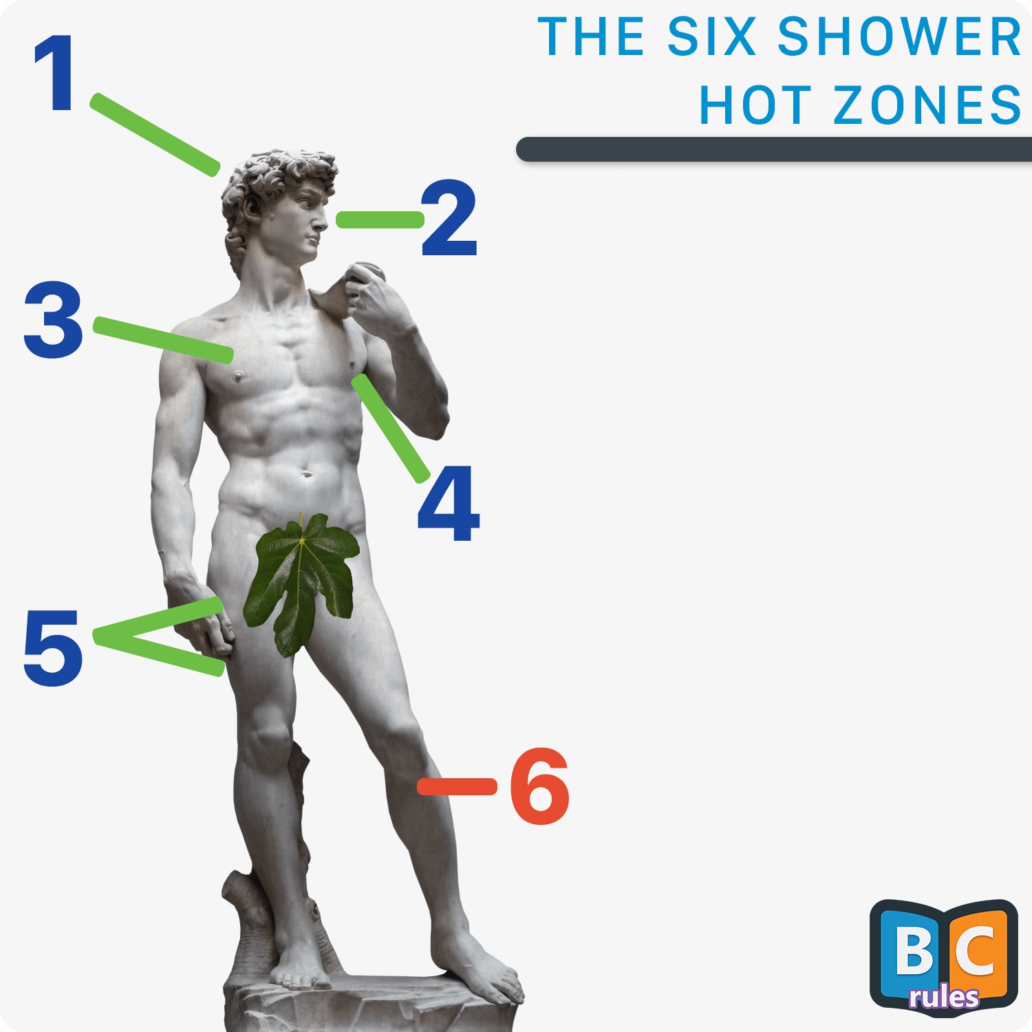 The Six Shower Hot Zones