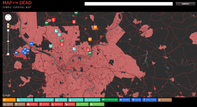 Zombie Survival Maps For The Entire US - Survive An Apocalypse!