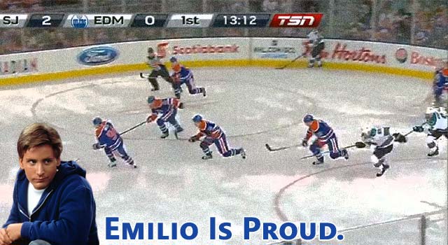 The Edmonton Oilers Use The Flying V From Mighty Ducks