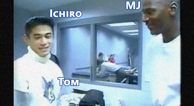 22 Year Old Ichiro Meets Michael Jordan