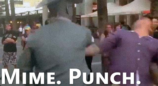 Mime Punches Heckler (Finally, a Mime We Like)