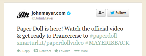 Mayer Prancercise Tweet