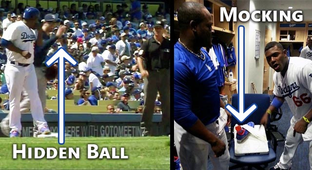 The Dodgers Juan Uribe Falls For The Hidden Ball Trick