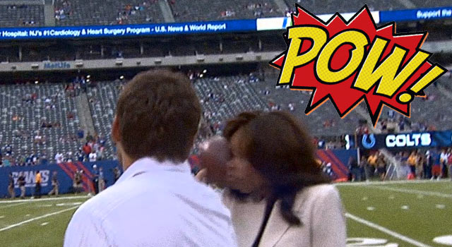 FOX's Pam Oliver Gets Hit In The Face With A Football