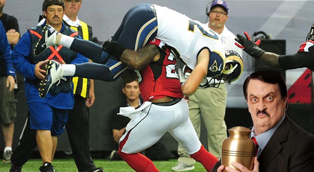 Falcons Safety Channels Triple H; Hits A Spinebuster On Rams WR