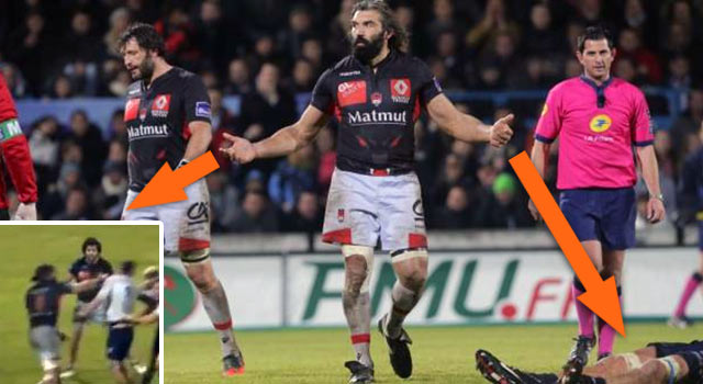 Rugby's Caveman Knocks Out Opponent With Huge Right Hook