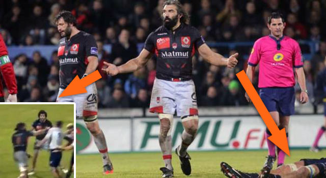 Rugby's "Caveman" Knocks Out Opponent With Huge Right Hook